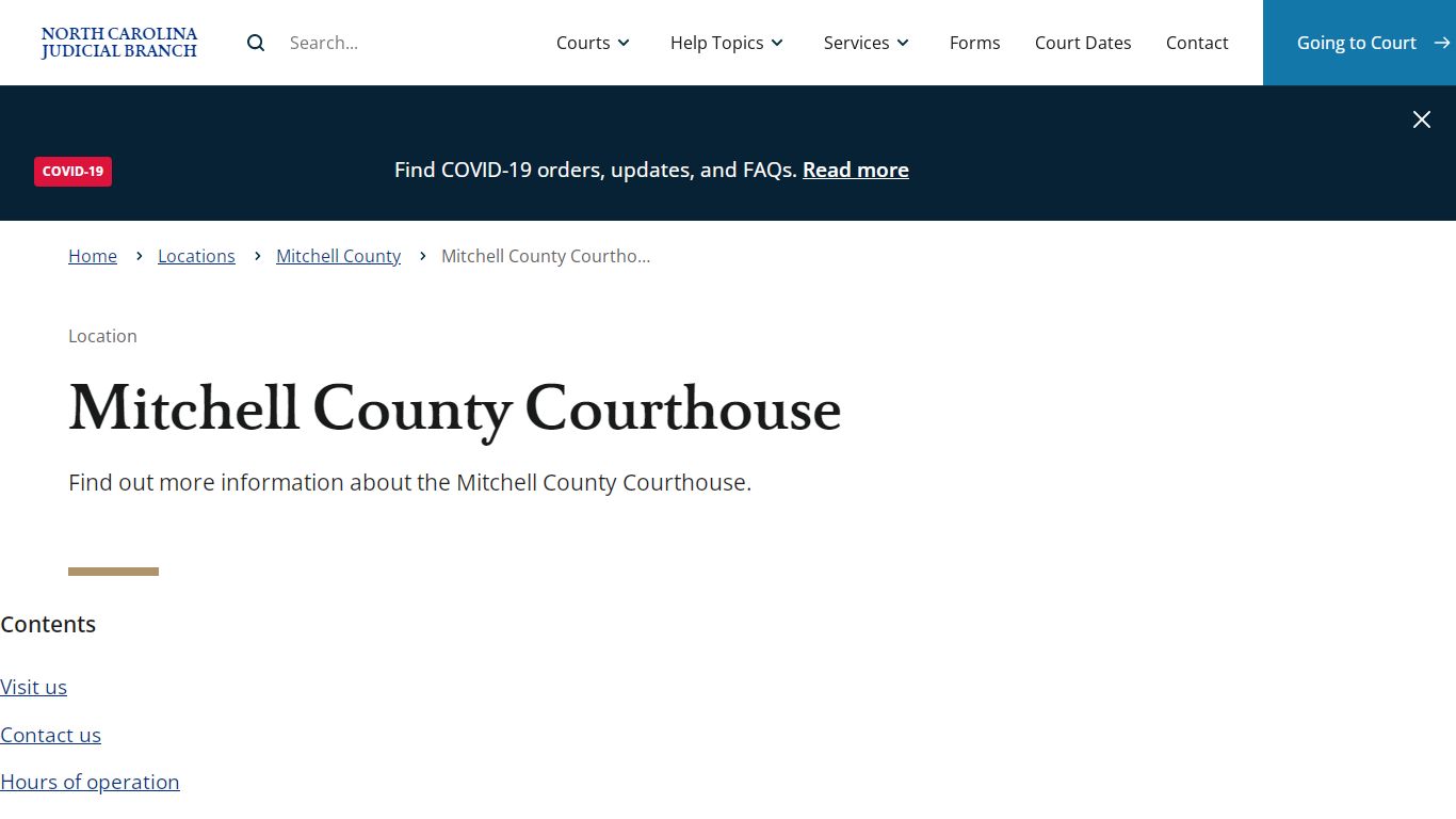 Mitchell County Courthouse | North Carolina Judicial Branch